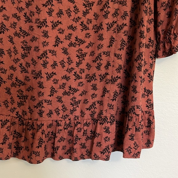 General Good Long Ruffle Sleeve Dress in Rust Brown - Picture 5 of 9